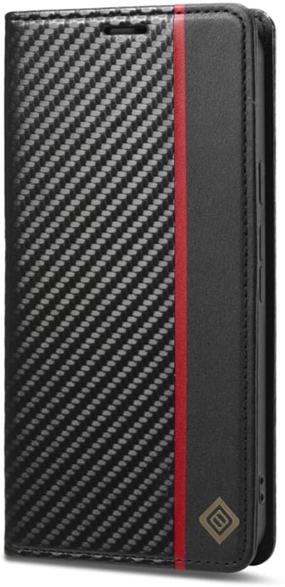 Luxe BookCover Hoes Etui geschikt voor Google Pixel 10 - 10 PRO - 9 - 9 PRO - Zwart-Rood-Carbon