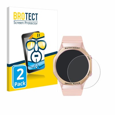 BROTECT - Screenprotector voor Mutoy Smartwatch 1.32" (rond) - Folie Beschermfolie transparant 2 Stuks