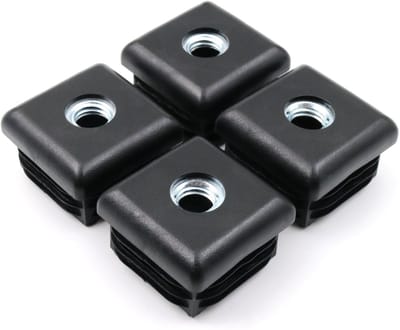 Dailygoody - Schroefdraadstop - Vierkante Buisstoppen - Eenvoudige Montage - Zwart - Hoogwaardige Kwaliteit - Geschikt voor 40x40 mm Buizen - Set