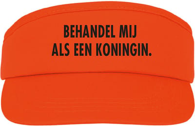 Oranje zonneklep - Behandel mij als koningin. - soBAD. - Oranje - Zon - Koningsdag - Unisex - One size