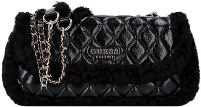 GUESS schoudertas Cristi Convertible Crossbody Flap Bag Black zwart