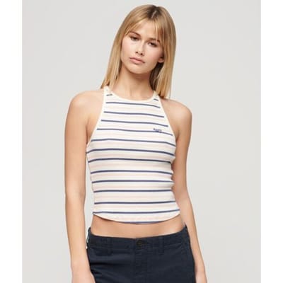 Superdry - Essential Logo Racer hemdtopje met strepen - Dames - Vesten