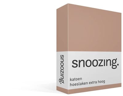 Snoozing katoen hoeslaken extra hoog - 70x200 cm - Eenpersoons - Mokka