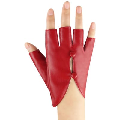 Dansen Lederen Halve Vinger Handschoenen Dames Vier Seizoenen Chinees Optreden Paaldansen Breakdance Nail Art Handschoenen one size fits all