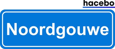 Hacebo - Plaatsnaam Sticker - 29x10 CM - Noordgouwe sticker - Verkeersborden sticker - grappige cadeaus - Noordgouwe