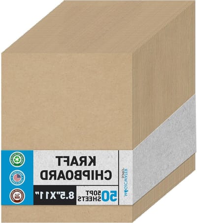 Spaanplaat Vellen - Karton Platen - Scrapbooking Fotolijsten - Zwaar Bruin Kraft - 8.5 x 11 Inch - Kraft