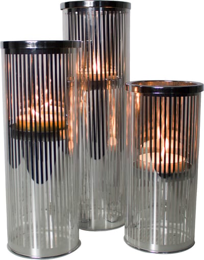 *windlicht cilinder zilver streep large 35cm*