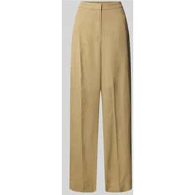 Tailored fit linnen broek van een mix van linnen en lyocell