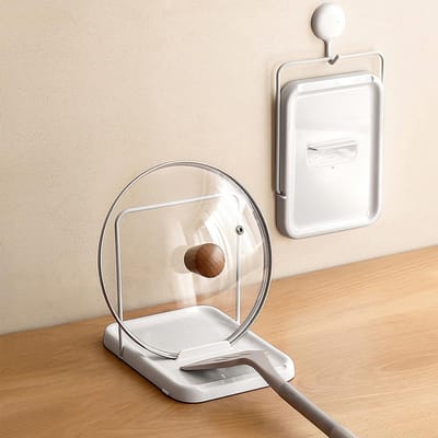 Dailygoods- Pannendekselhouder Opvouwbaar - Organizer voor Pannendeksel 16-34 cm - Duurzaam - Kooklepelhouder - Gemakkelijk te Reinigen - Keukenaccessoire - Dekselhouder