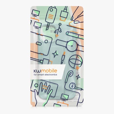 kwmobile back cover voor smartphone - geschikt voor iPhone 15 Plus - 1x beschermhoesje van kunststof - In mintgroen