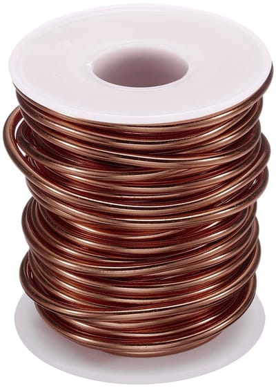 Dailygoods - QUARKZMAN Rol geanodiseerd aluminiumdraad voor bonsai, dikte 3 mm, lengte 33 m, flexibele draad voor bonsai-bomen in de tuin, tuinbouw, landschapsarchitectuur, plantage, koper