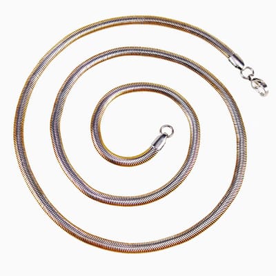 60cm x 4mm Platte Slangenketting - Roestvrij Stalen Goudkleur - Zilverkleur- Ketting Dames - Heren