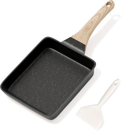 Inductie Tamagoyaki Omeletpan - Antiaanbak Koekenpan met Granieten Coating voor Ontbijt, Pannenkoeken en Kamperen