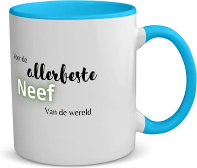 Akyol - voor de allerbeste neef van de wereld koffiemok - theemok - blauw - Neef - de beste neef - verjaardagscadeau - verjaardag - cadeau - cadeautje voor neef - neef artikelen - kado - geschenk - gift - 350 ML inhoud