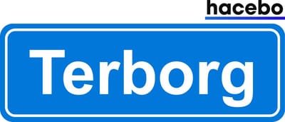 Hacebo - Plaatsnaam Sticker - 29x10 CM - Terborg sticker - Verkeersborden sticker - grappige cadeaus - Terborg