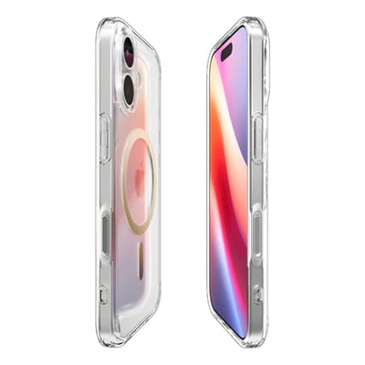 Spigen Ultra Hybrid MagFit - Hoesje Geschikt voor Apple iPhone 17 - Compatibel met MagSafe - Back Cover Transparant Goud