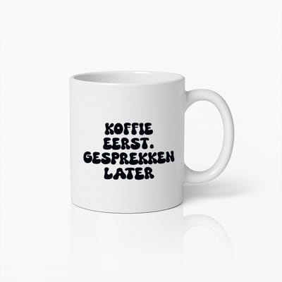 Koffie Eerst Mok – Grappige Ochtend Quote Koffiebeker voor Thuis of Kantoor