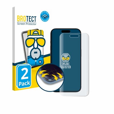 BROTECT - Screenprotector voor Apple iPhone 15 / 15 Pro - Folie Beschermfolie matte volledig dekking 2 Stuks