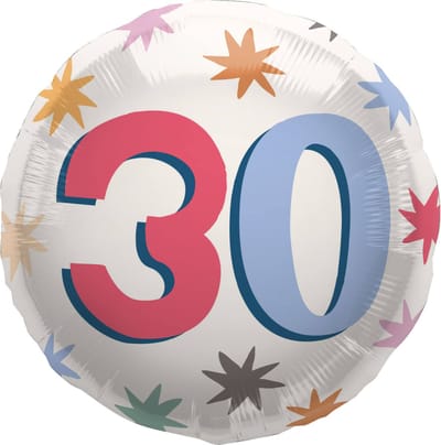 Folat - Folieballon Starburst 30 jaar (45 cm)