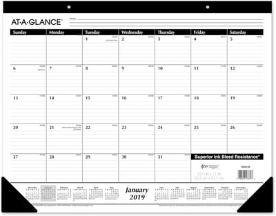 Maandelijkse Bureauonderlegger - Kalender Planning - Notities Maken - Beschermt Bureauoppervlak - 55 x 43 cm - Zwart Wit
