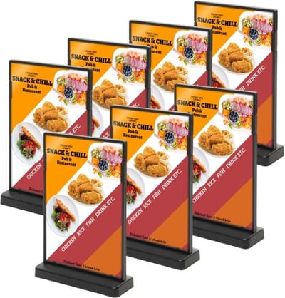 7 pack T Menukaarthouder A6 formaat staand Menuhouder acryl T standaard acryl kaarthouder | menustandaard A6 Folderstandaard Folderhouder