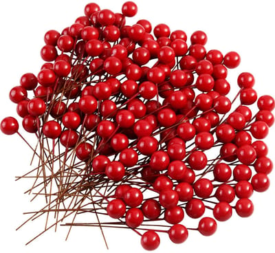 Dailygoody - Mini-Rode Hulstbessen - Kerstdecoratie - Kunstmatige Bessen - Rood - Knutselmateriaal - Perfect voor Feestdagen - 150 Stuks
