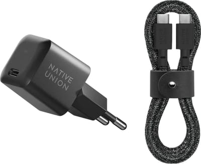 Native Union USB-C Wandlader 30W met 1.2m USB-C-naar-USB-C Kabel –Universeel - Zwart