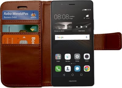 Hoesje geschikt voor Huawei P9 Book Case Portemonnee - Cover voor 3 Pasjes Bruin