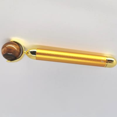 - Vibrerende Jade - massage roller -Moederdag - kado tip met echte Tijgeroog edelsteen voor de fijne lijntjes rondom je ogen en mondhoekje, het beste Anti-Aging oplossing.
