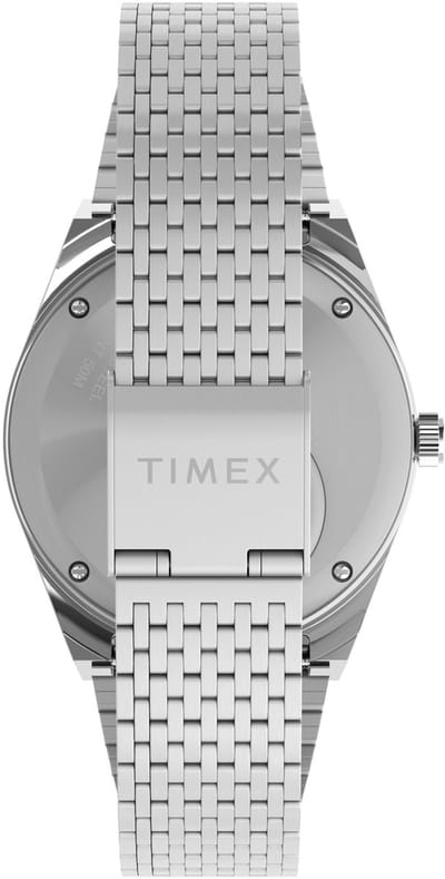 Timex Q Timexâ®Â Falcon Eye Kwarts Analoog Horloge Zilveren Toon Case: 100% Stainless Steel | Armband: 100% Stainless Steel 38 TW2W62400AJ, TW2W62500AJ