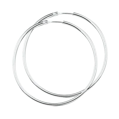 The Jewelry Collection Oorringen Ronde Buis - Zilver