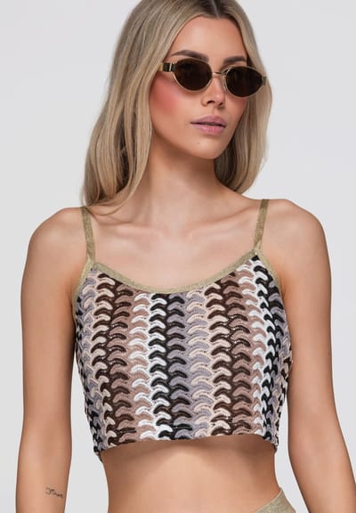 OMBRE Blouse - Loose Fit - Knopen Bruin S/M