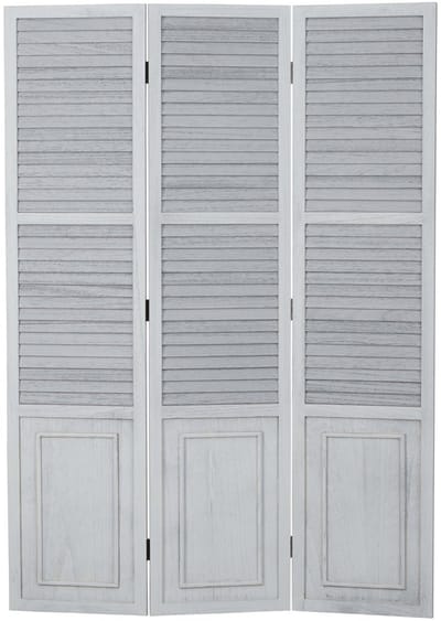 Homestyle4u Kamerscherm - 120x170 cm - wit - 3-delig - shabby