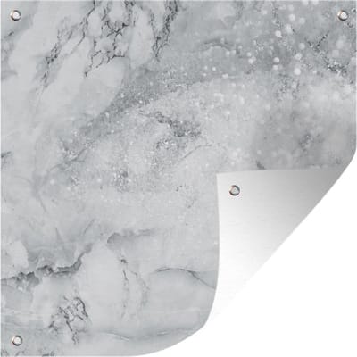 Tuindoek Marmer - Glitter - Grijs - 100x100 cm