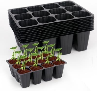 120 cellen zaailingstartersset herbruikbaar, mini-propagator, kweekset voor broeikas, kweekschalen voor planten kamerbroeikas kunststof kiemschalen voor kleuterscholen