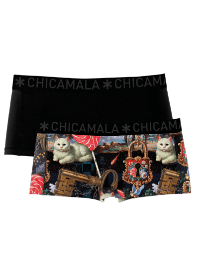 Chicamala – Boxershort Meisjes – 2 Pack – Normale Lengte – Onderbroek Meisjes – Lingerie – Ondergoed – Kleding – 95% Katoen – Meisjeskleding