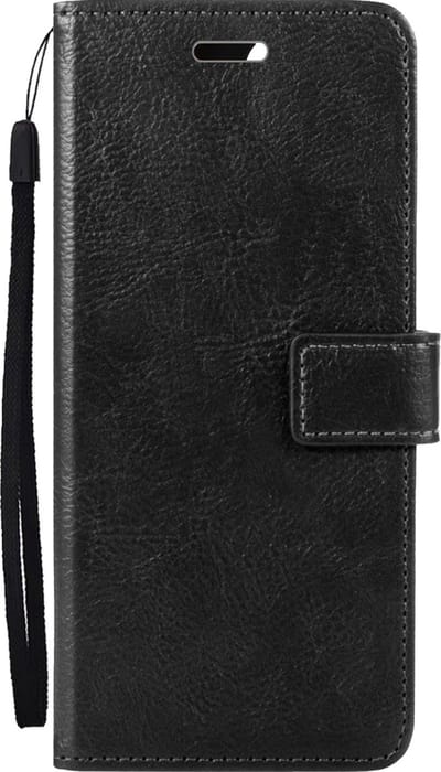 Hoes - Met Pasjeshouder - Geschikt voor OPPO A16s - Luxe Bookcase Portemonee - Flip Case - Kunstleer Book Case - Flipcase - Book Cover - Walletcase - PortemonneeHoes - Zwart