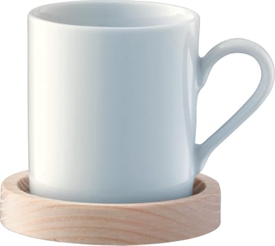 LSA Circle Espressobeker - Incl. Onderzetter - Porselein - 90 ml - Set van 2 stuks - Wit