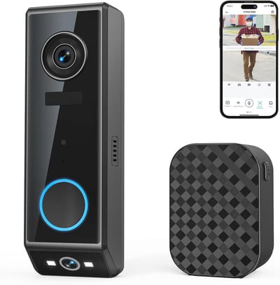 Draadloze Video Deurbel met Dubbele Camera, PIR-Detectie, Nachtzicht en 2-Weg Audio