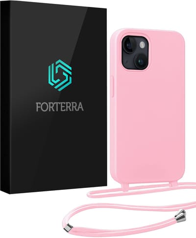 Hoesje Geschikt voor iPhone 13 Mini Case Siliconen Hoes Met Koord - Hoes Geschikt voor iPhone 13 Mini Met Telefoonkoord Hoesje Backcover - Lichtroze