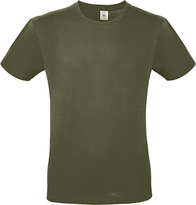 2-Pack herenshirt '150' met ronde hals B&C Collectie Urban Khaki maat XS