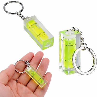 Sleutelhanger met Waterpas – Mini Waterpas Sleutelhouder 4 cm – Handig, Trendy & Origineel Cadeau