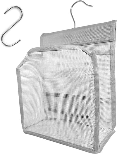 Praktische Hangtas voor Kledingknijpers, Opbergzak voor Squeegee en Badkameraccessoires, Ideaal voor Binnen en Buiten Gebruik, Grijs