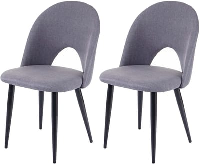 Set van 2 eetkamerstoelen MCW-D73, keukenstoel, stof/textiel ~ donkergrijs