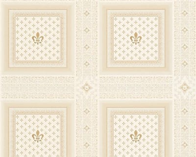 KLASSIEKE FRANSE LELIE BEHANG - Beige Creme - AS Creation Hermitage 10