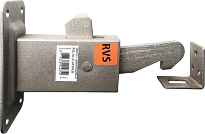 Deurvastzetter met muurplaat, RVS, 120x67x7 mm