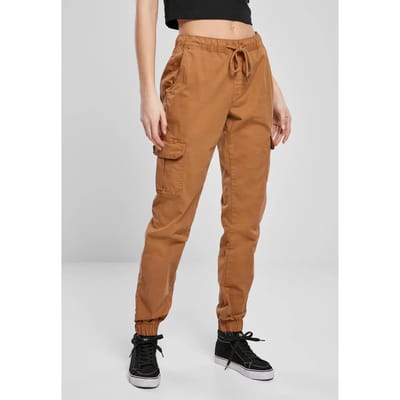 Urban Classics - High Waist Jogging Cargobroek - XL - Creme