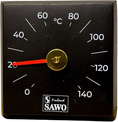 Sawo vierkant zwarte sauna thermometer
