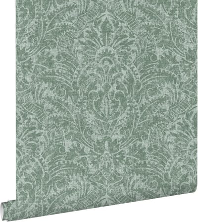 ESTAhome behang ornamenten blauwgroen - 50 x 900 cm - 131614