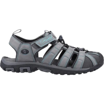 Cotswold Dames Colesbourne Gerecycleerde Sandalen (Grijs/Turkoois)
